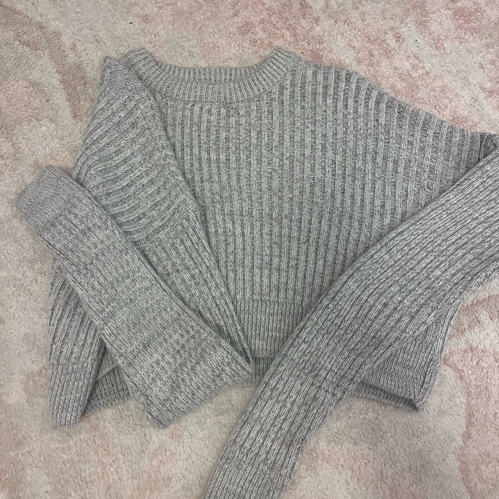 Gray Ribbed Women's Sweater